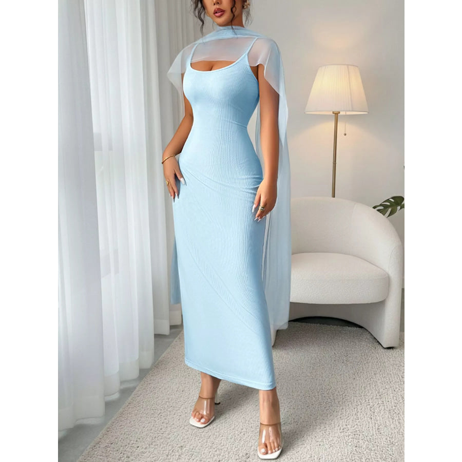 Scoop Neck Bodycon Maxi Dress Apparel and Accessories