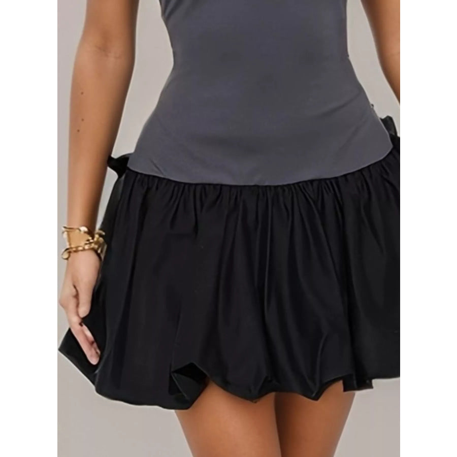 Scoop Neck Bubble Hem Mini Dress Apparel and Accessories