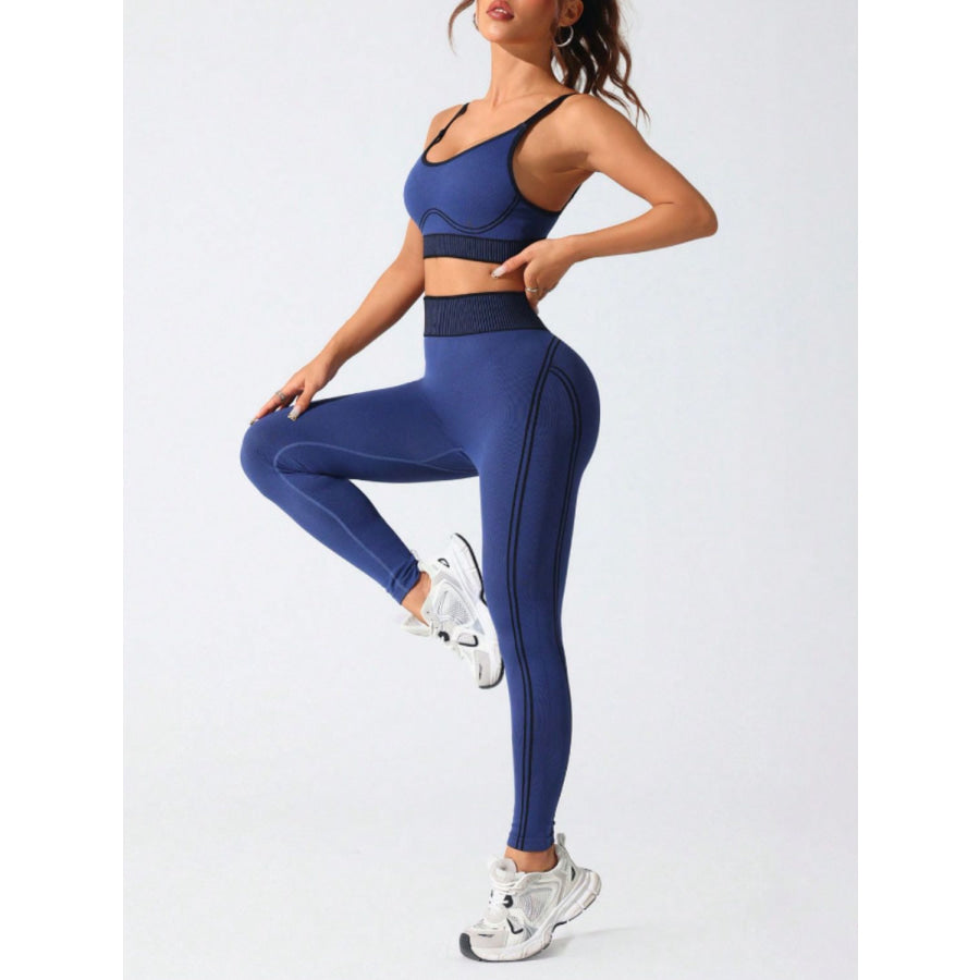 Scoop Neck Cami and High Waist Leggings Active Set Apparel and Accessories