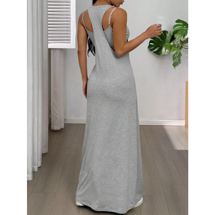 Scoop Neck Cami and Maxi Dress Set Apparel Accessories