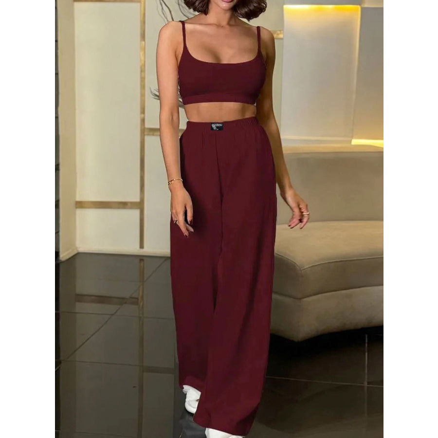 Scoop Neck Cami and Pants Set Apparel and Accessories