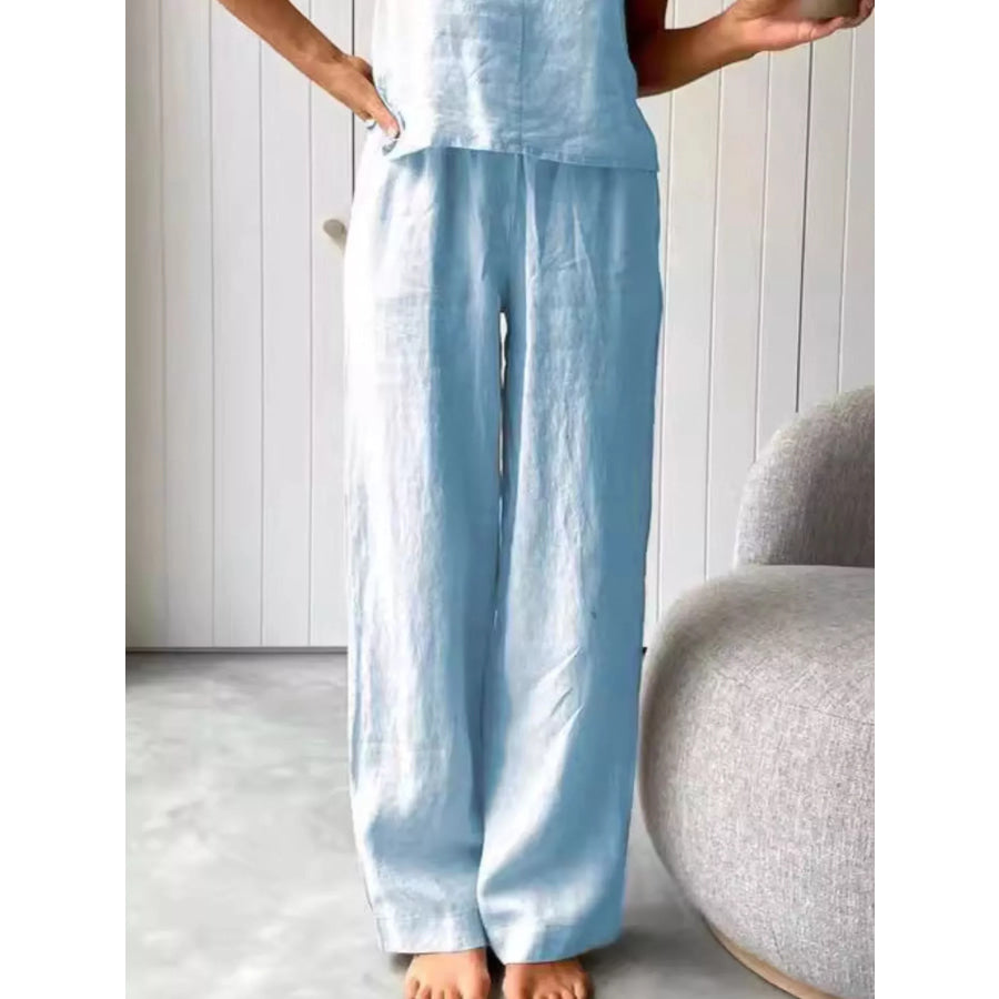 Scoop Neck Cami and Pants Set Apparel and Accessories