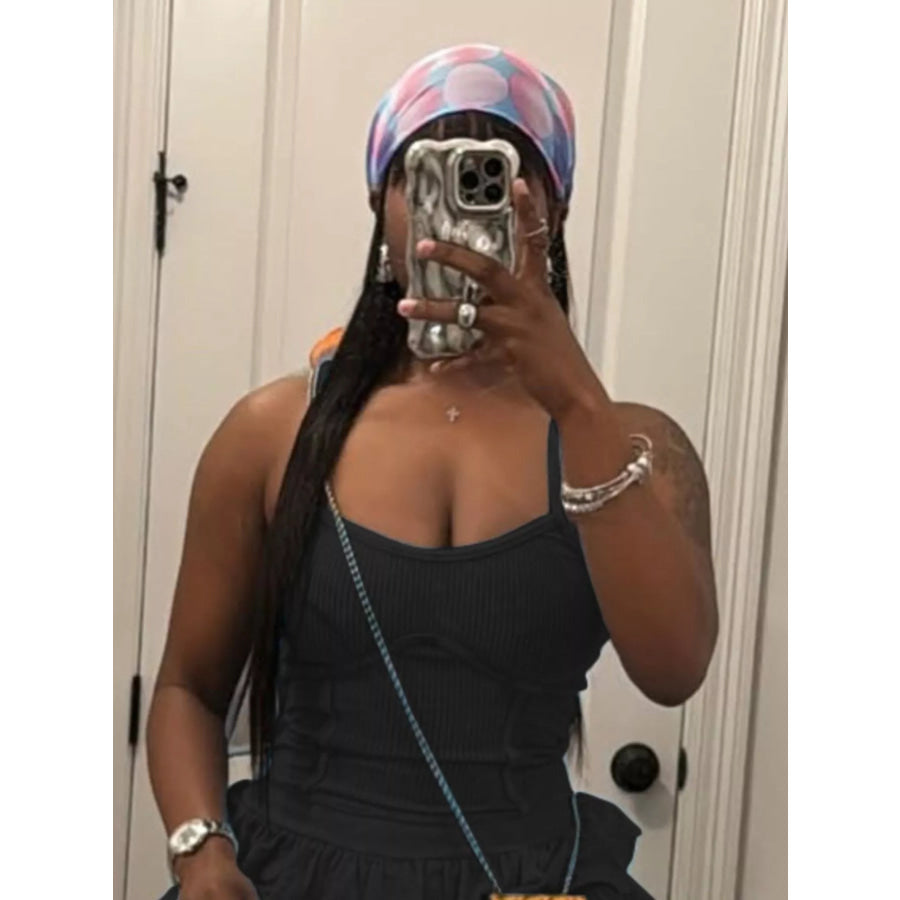 Scoop Neck Cami and Ruffled Skirt Set Apparel and Accessories