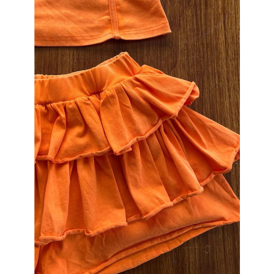 Scoop Neck Cami and Ruffled Skirt Set Apparel and Accessories
