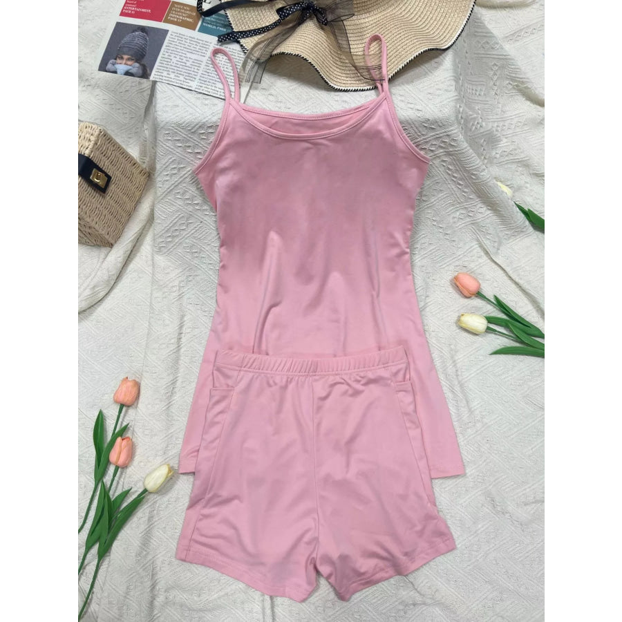 Scoop Neck Cami and Shorts Active Set Apparel and Accessories