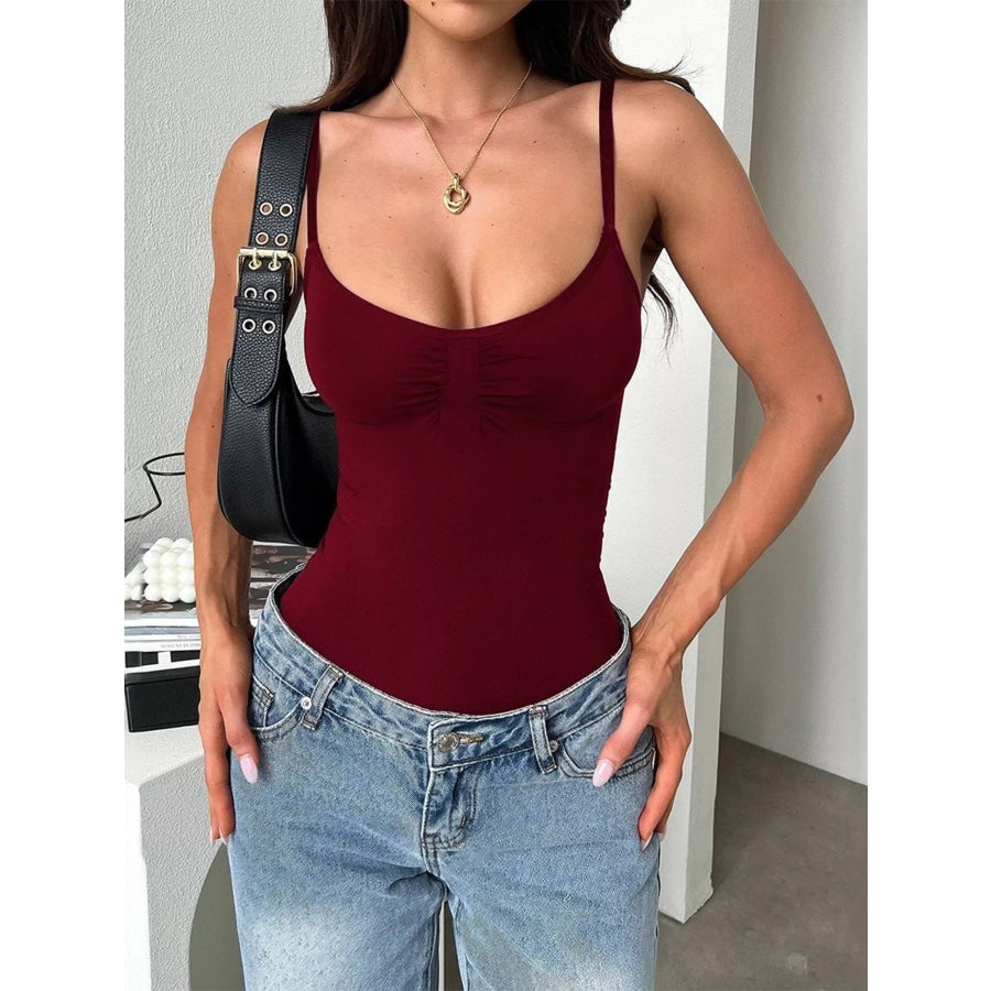 Scoop Neck Cami Burgundy / S Apparel and Accessories