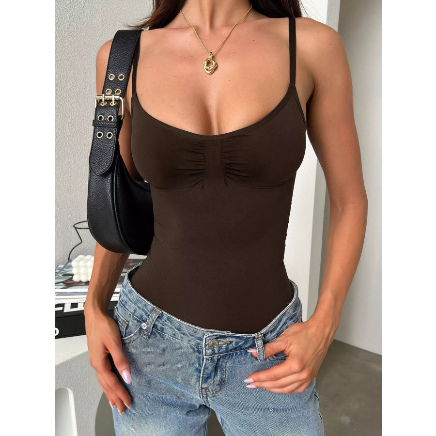 Scoop Neck Cami Dark Brown / S Apparel and Accessories