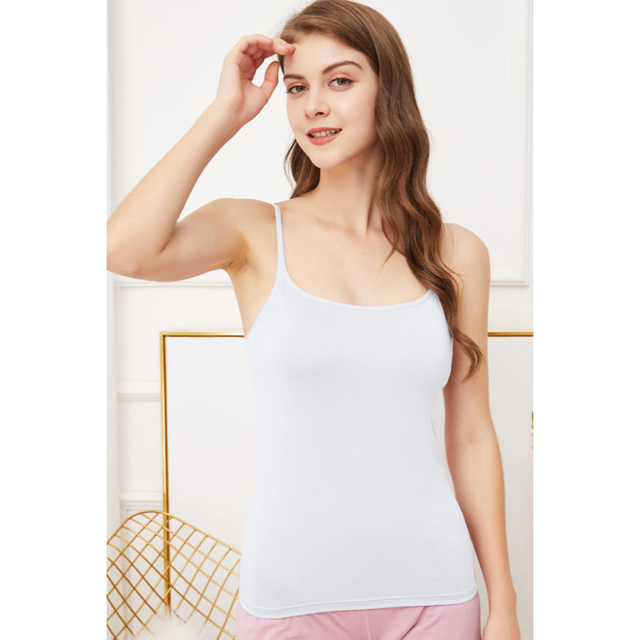 Scoop Neck Cami with Bra Apparel and Accessories
