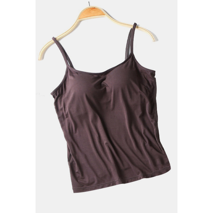 Scoop Neck Cami with Bra Apparel and Accessories