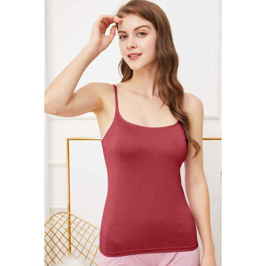 Scoop Neck Cami with Bra Apparel and Accessories