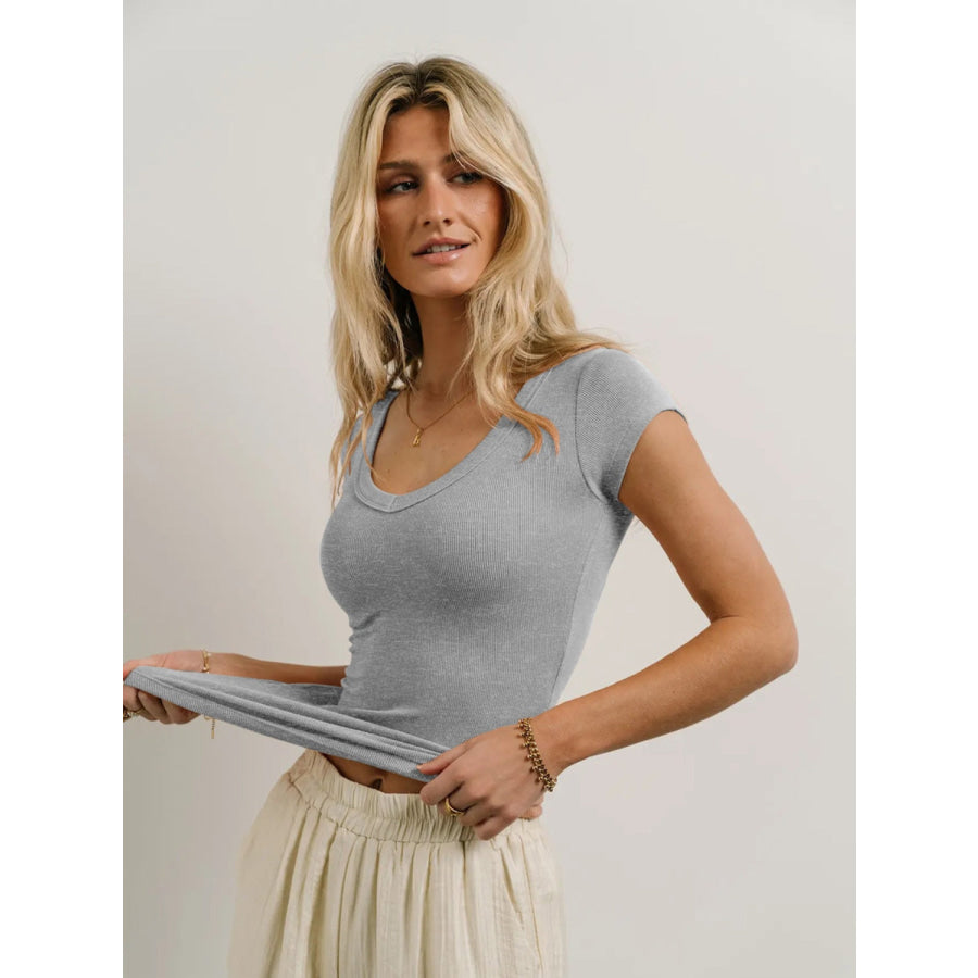 Scoop Neck Cap Sleeve T-Shirt Apparel and Accessories