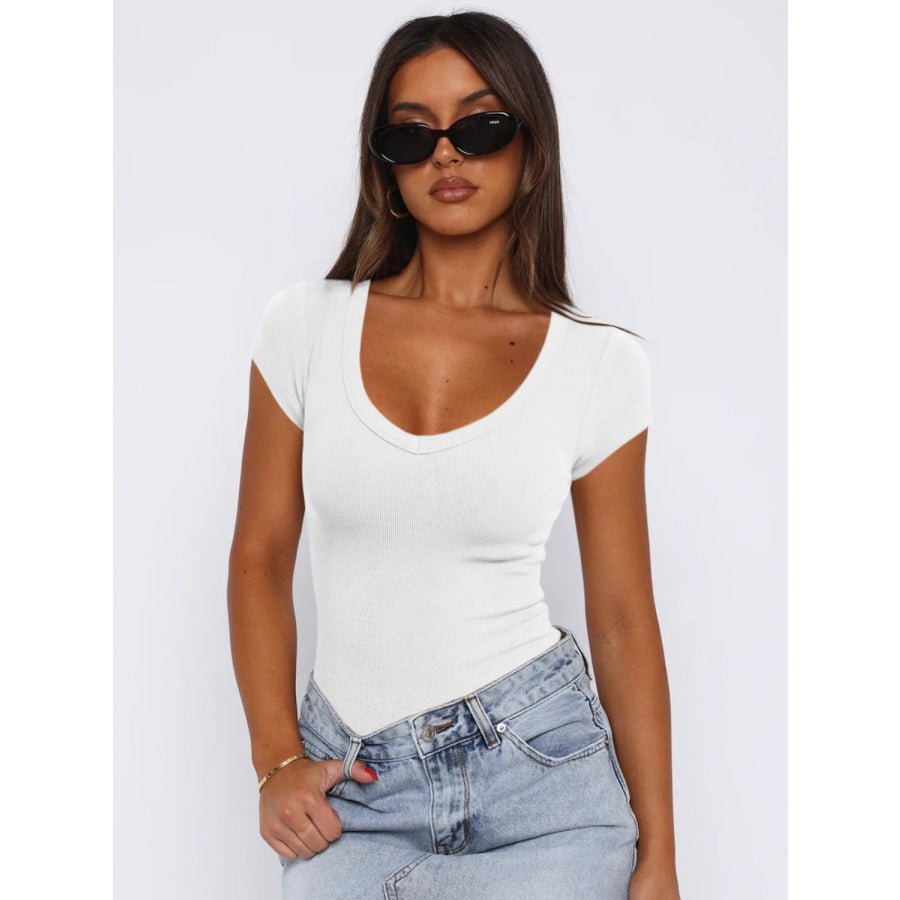 Scoop Neck Cap Sleeve T-Shirt Apparel and Accessories