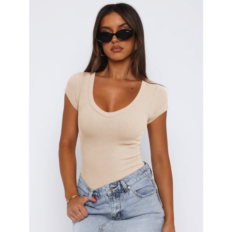 Scoop Neck Cap Sleeve T-Shirt Apparel and Accessories