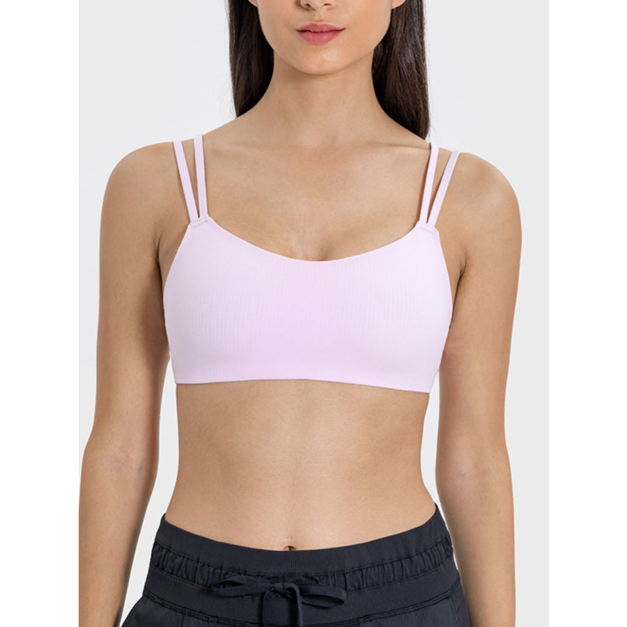 Scoop Neck Double Strap Active Cami Blush Pink / 4 Apparel and Accessories