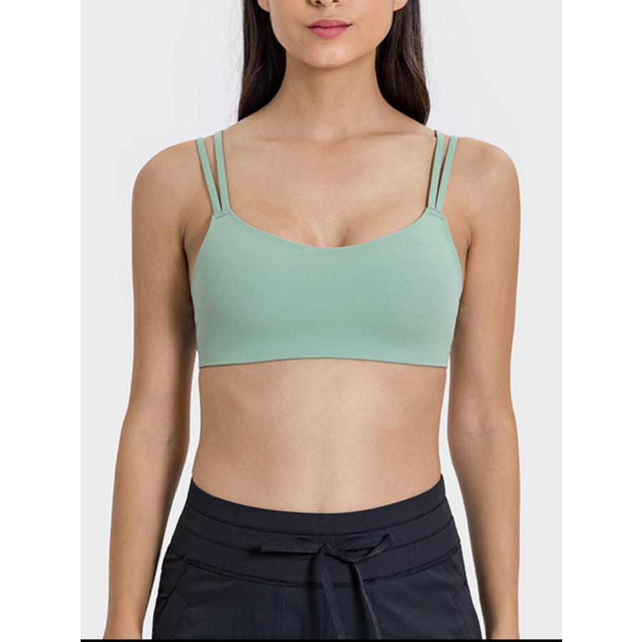 Scoop Neck Double Strap Active Cami Gum Leaf / 4 Apparel and Accessories