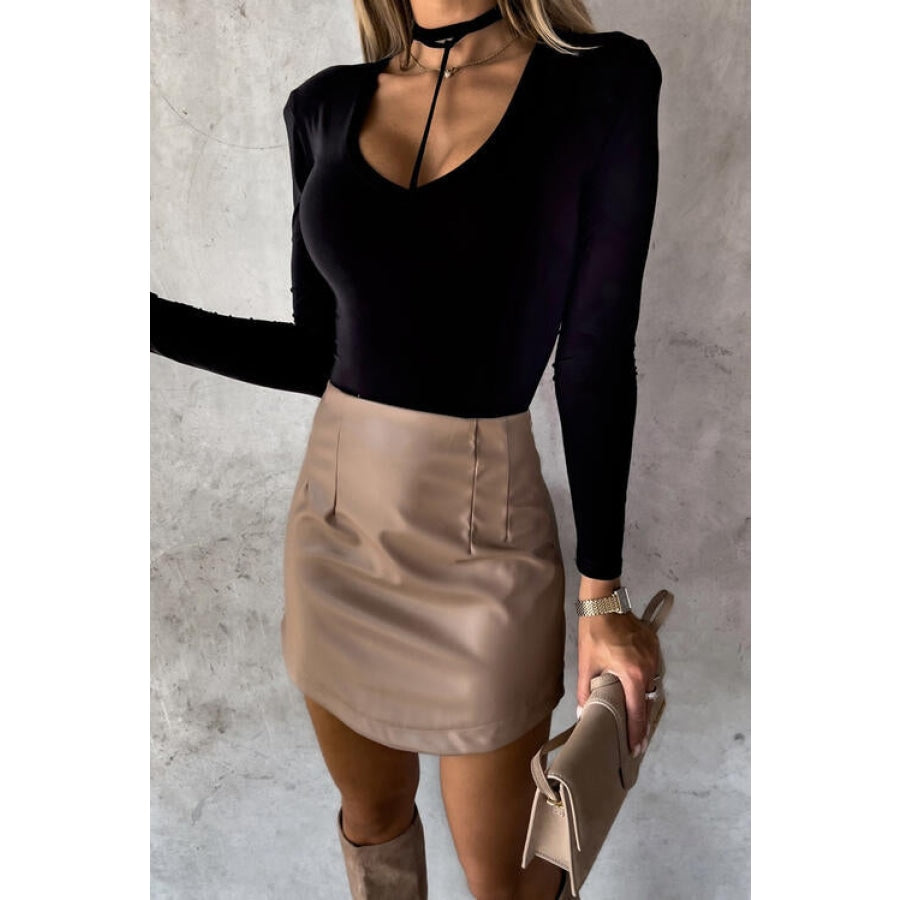 Scoop Neck Long Sleeve Bodysuit Women’s Fashion Clothing