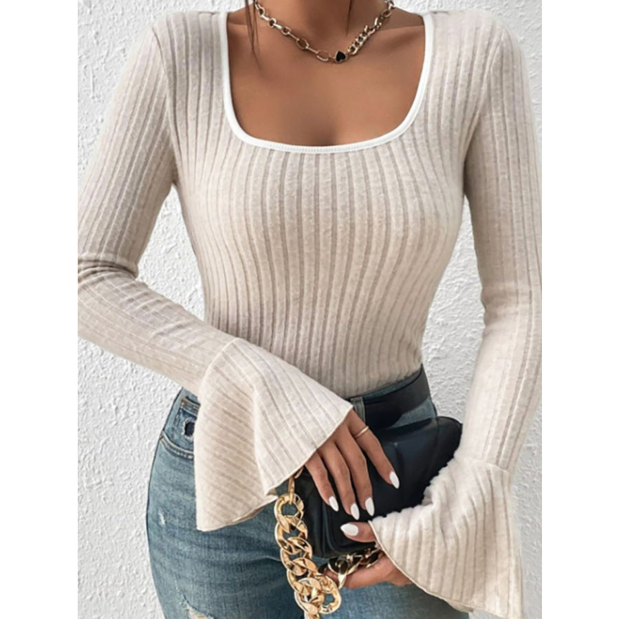 Scoop Neck Long Sleeve T-Shirt Apparel and Accessories