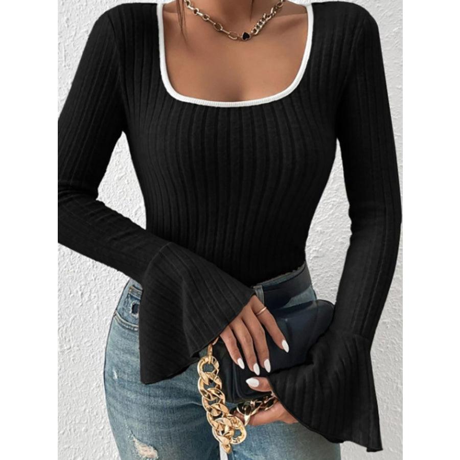 Scoop Neck Long Sleeve T-Shirt Apparel and Accessories