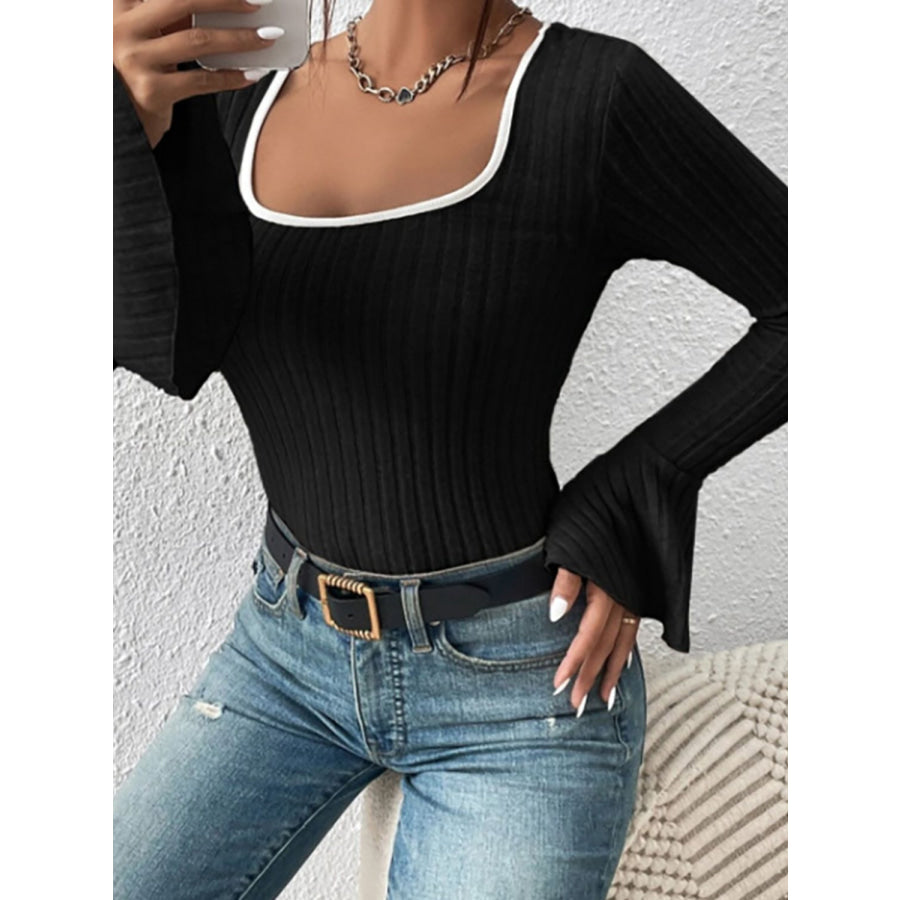 Scoop Neck Long Sleeve T-Shirt Apparel and Accessories