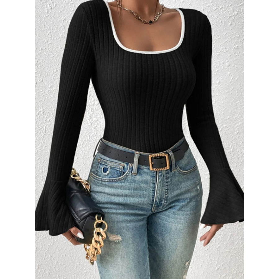 Scoop Neck Long Sleeve T-Shirt Apparel and Accessories