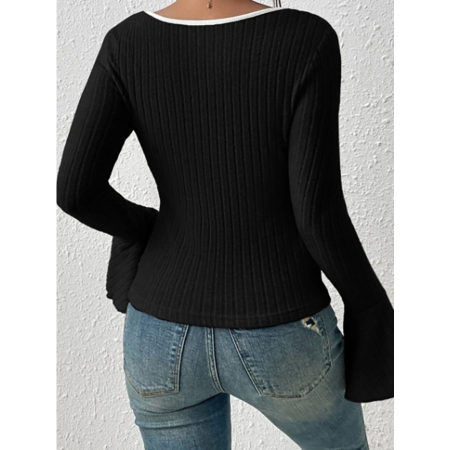 Scoop Neck Long Sleeve T-Shirt Apparel and Accessories