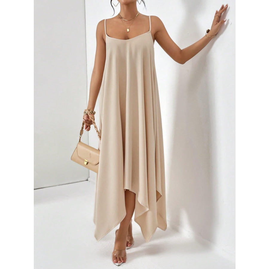 Scoop Neck Midi Cami Dress Apparel and Accessories