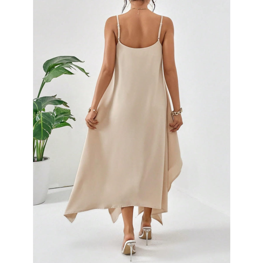 Scoop Neck Midi Cami Dress Apparel and Accessories