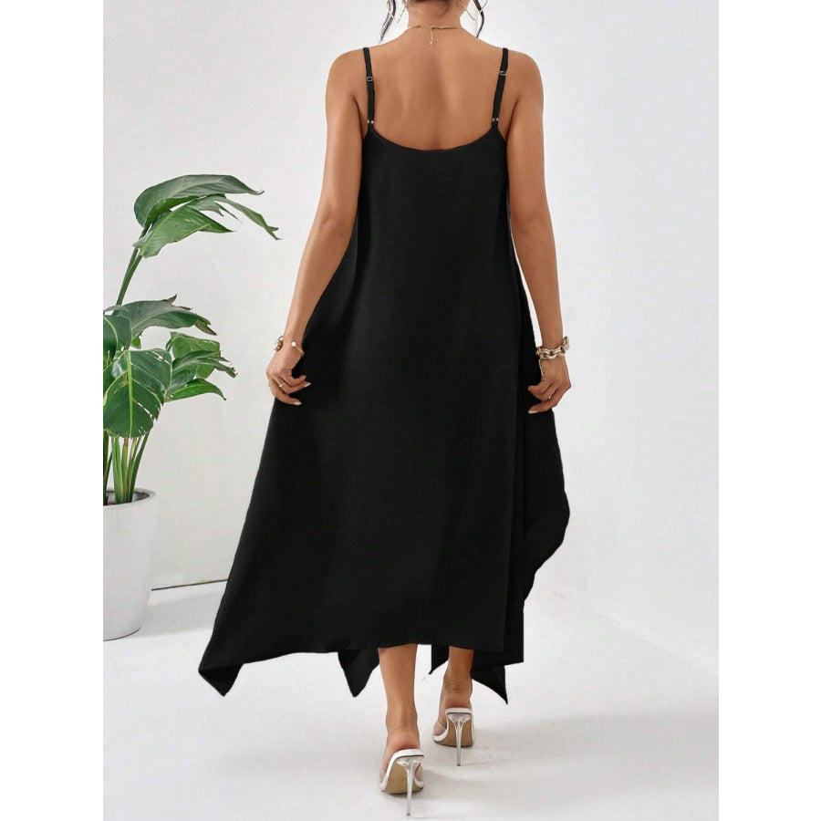 Scoop Neck Midi Cami Dress Apparel and Accessories