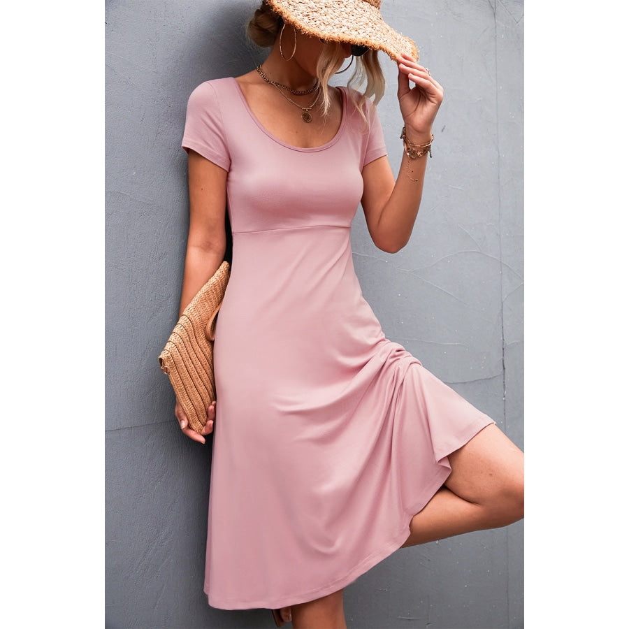 Scoop Neck Short Sleeve Dress