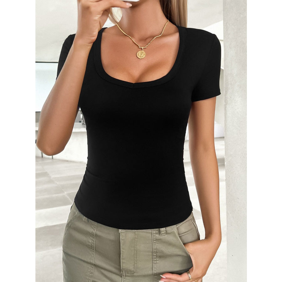 Scoop Neck Short Sleeve T-Shirt Apparel and Accessories