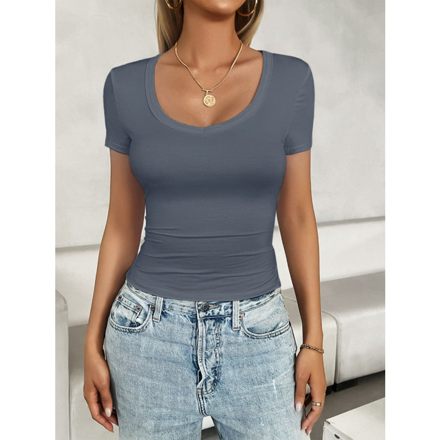 Scoop Neck Short Sleeve T-Shirt Apparel and Accessories