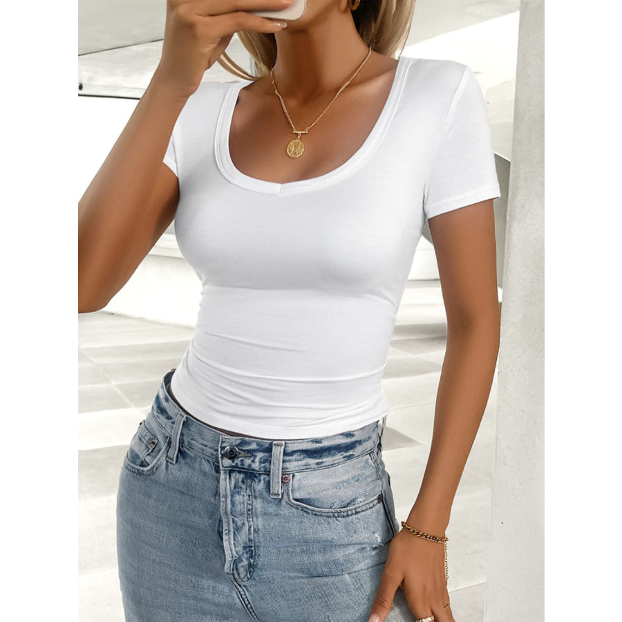 Scoop Neck Short Sleeve T-Shirt Apparel and Accessories