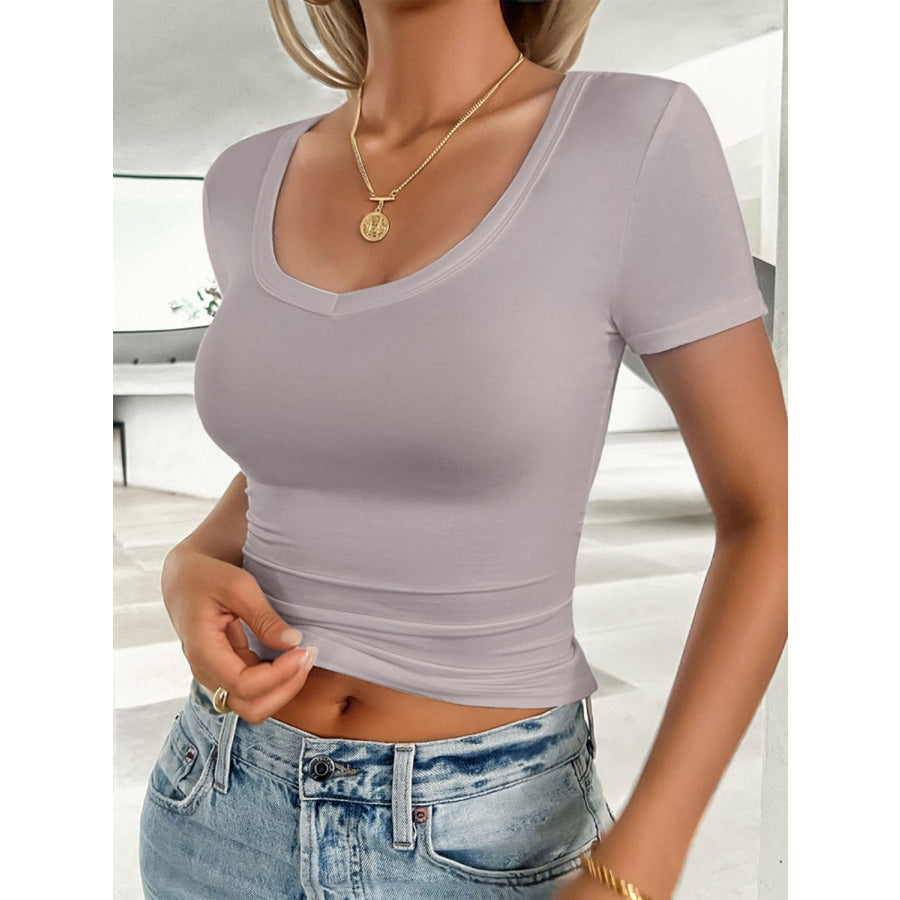Scoop Neck Short Sleeve T-Shirt Apparel and Accessories