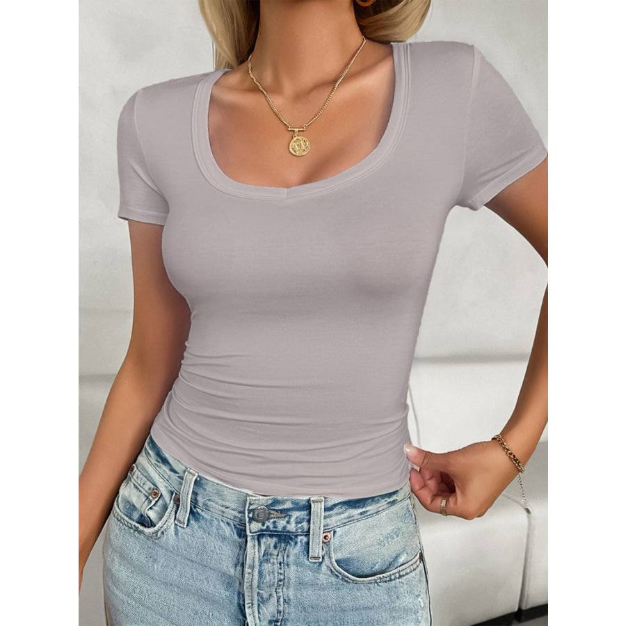 Scoop Neck Short Sleeve T-Shirt Apparel and Accessories
