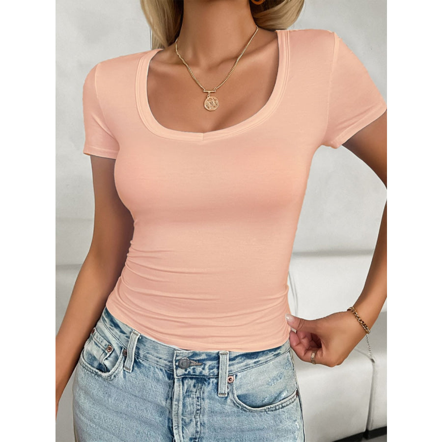 Scoop Neck Short Sleeve T-Shirt Apparel and Accessories