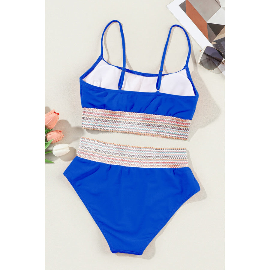 Scoop Neck Spaghetti Strap Bikini Set Apparel and Accessories