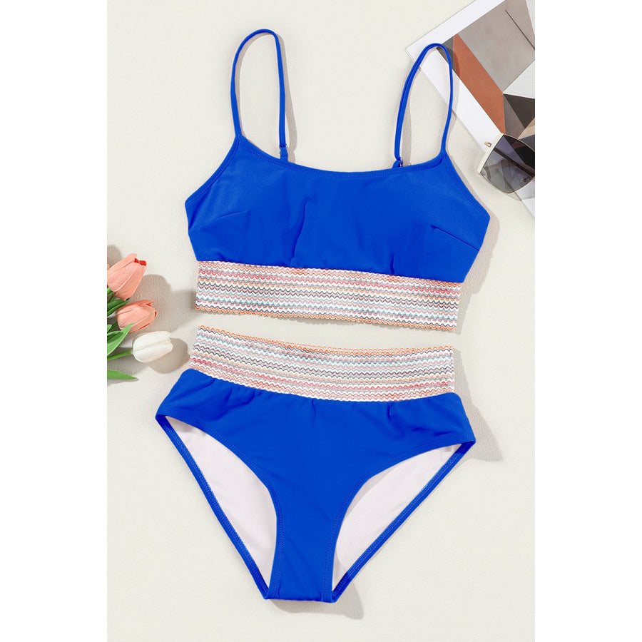 Scoop Neck Spaghetti Strap Bikini Set Apparel and Accessories