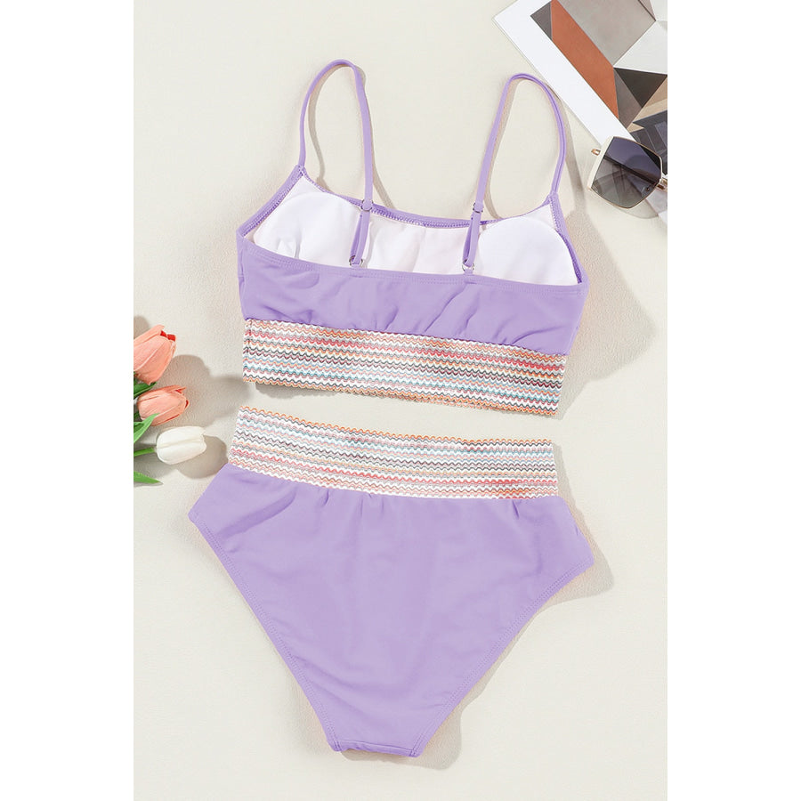 Scoop Neck Spaghetti Strap Bikini Set Apparel and Accessories