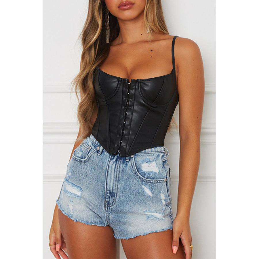 Scoop Neck Spaghetti Strap Cami Black / S Apparel and Accessories