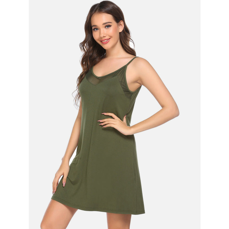 Scoop Neck Spaghetti Strap Lounge Dress Apparel and Accessories