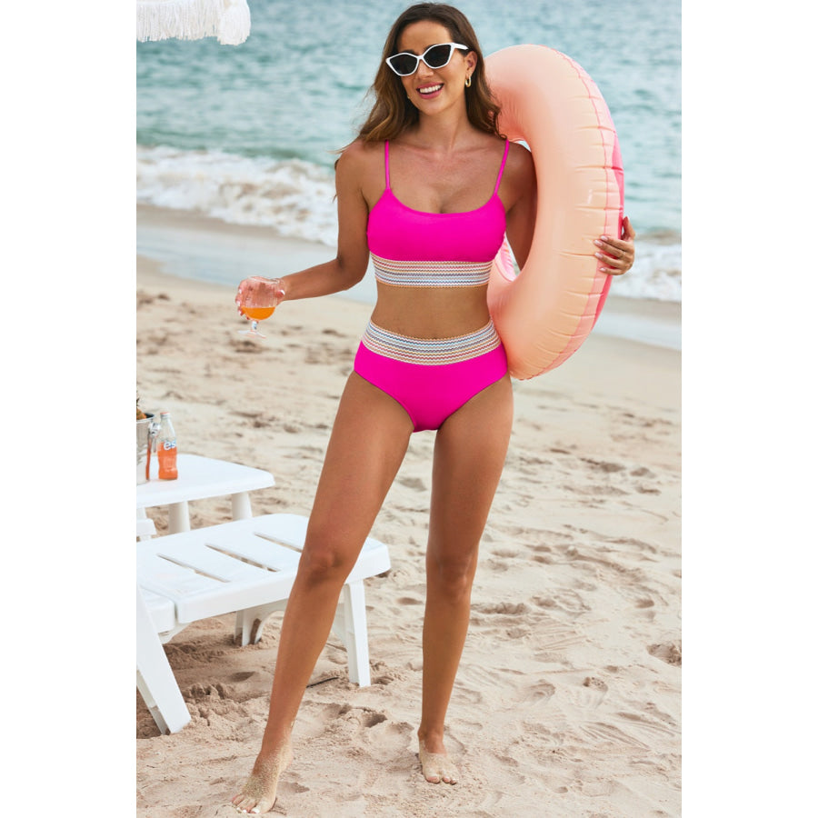 Scoop Neck Spaghetti Strap Two - Piece Swim Set Apparel and Accessories