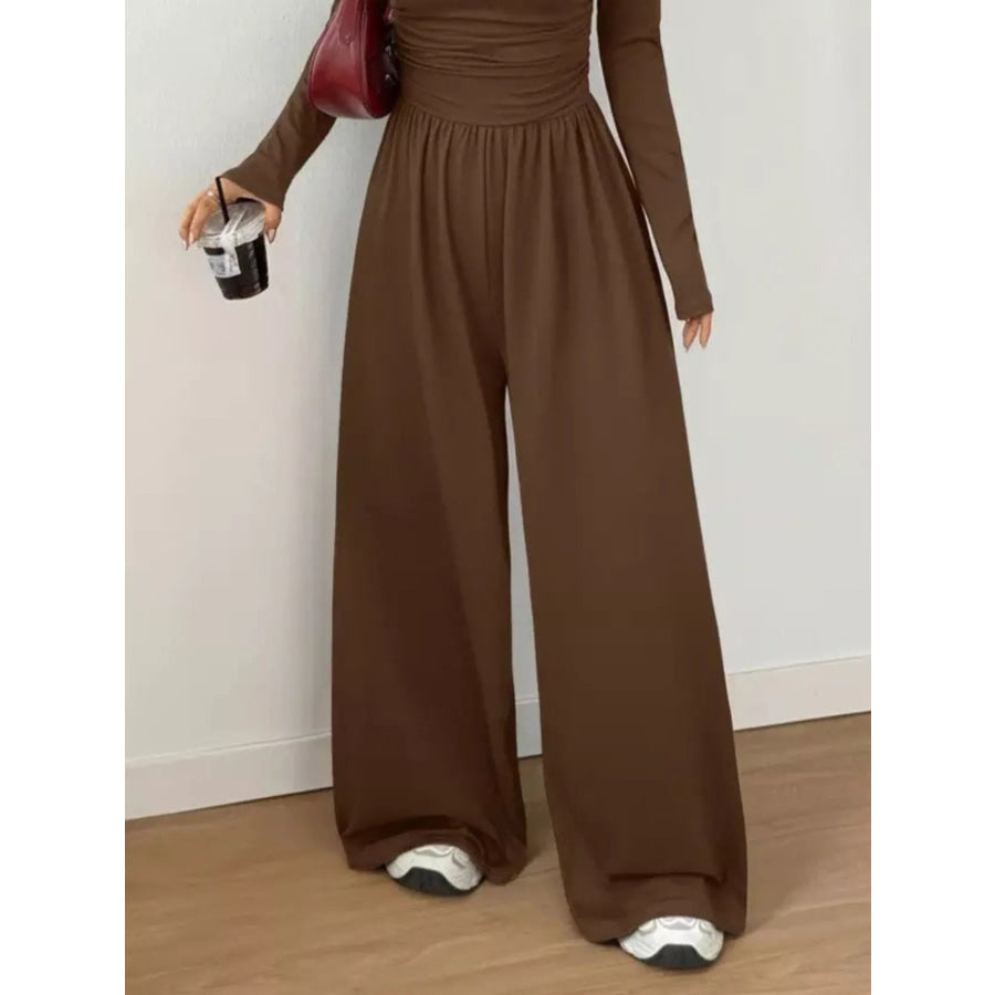 Scoop Neck Wide Leg Jumpsuit Apparel and Accessories