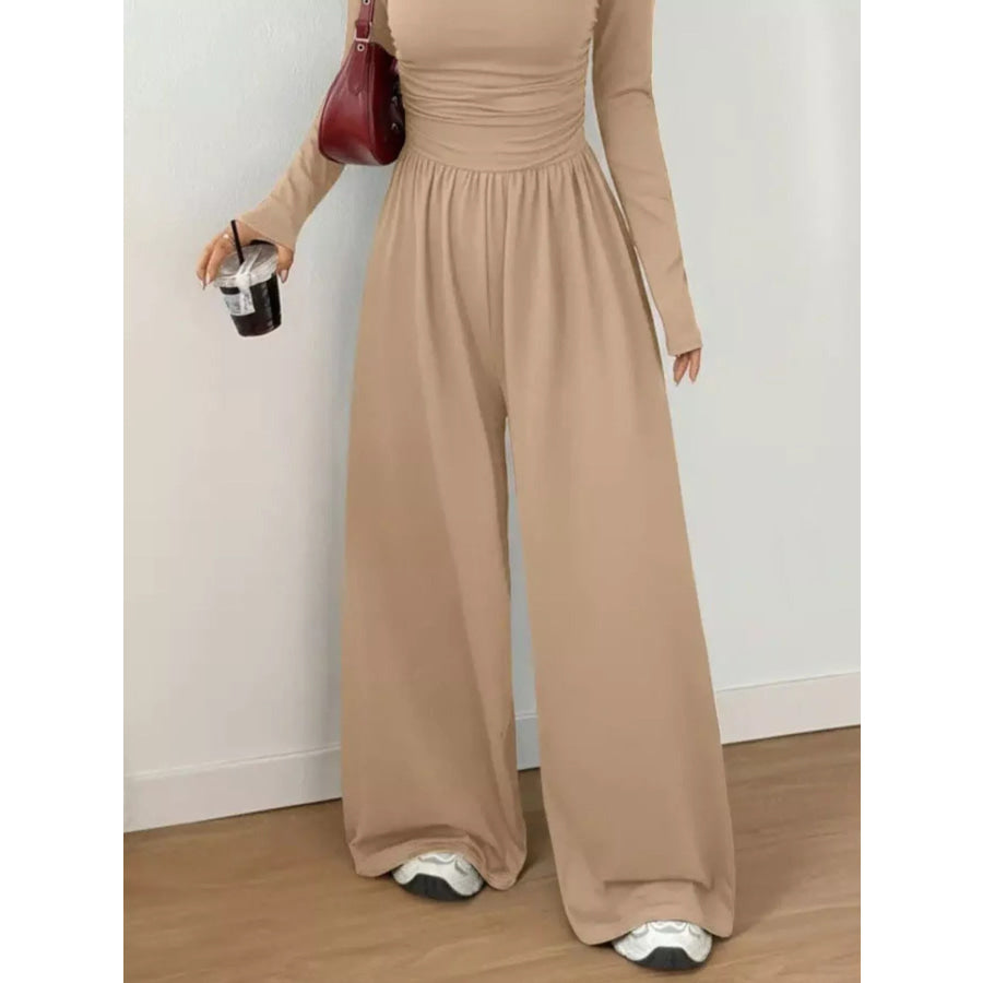 Scoop Neck Wide Leg Jumpsuit Apparel and Accessories