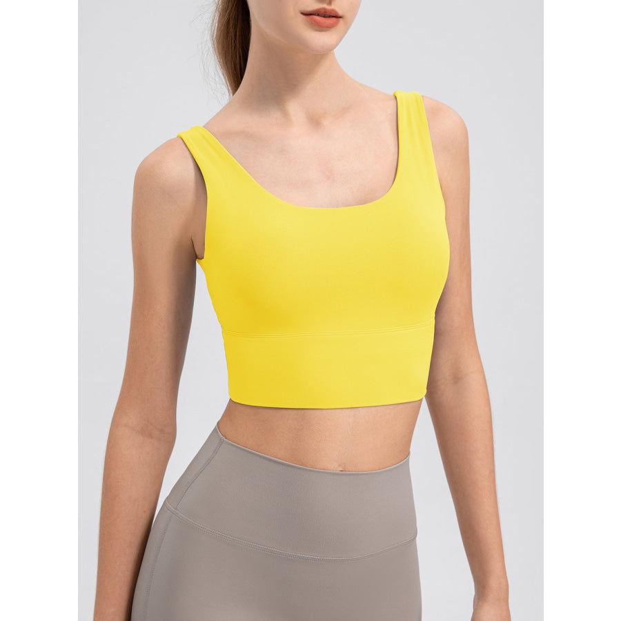 Scoop Neck Wide Strap Active Tank Canary Yellow / L Clothing