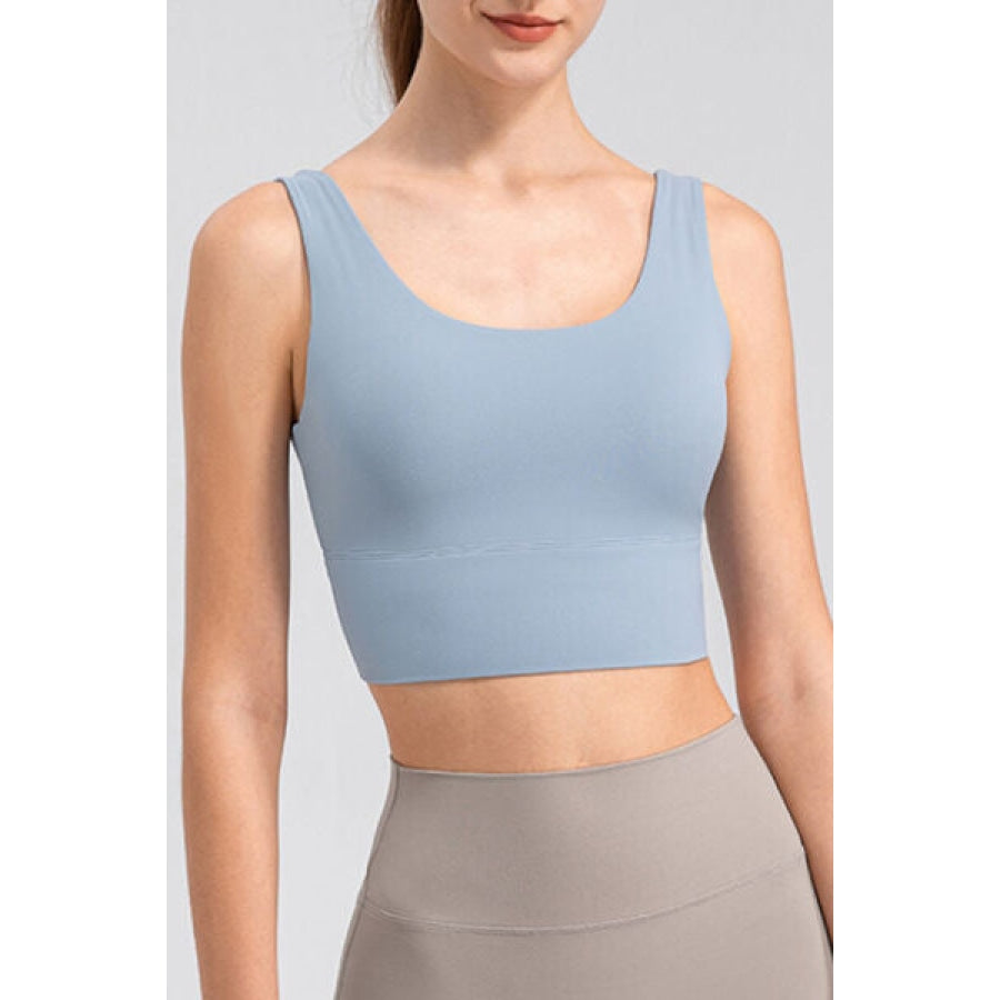 Scoop Neck Wide Strap Active Tank Misty Blue / S Clothing