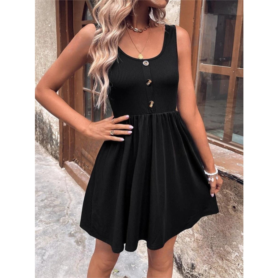 Scoop Neck Wide Strap Mini Tank Dress Apparel and Accessories