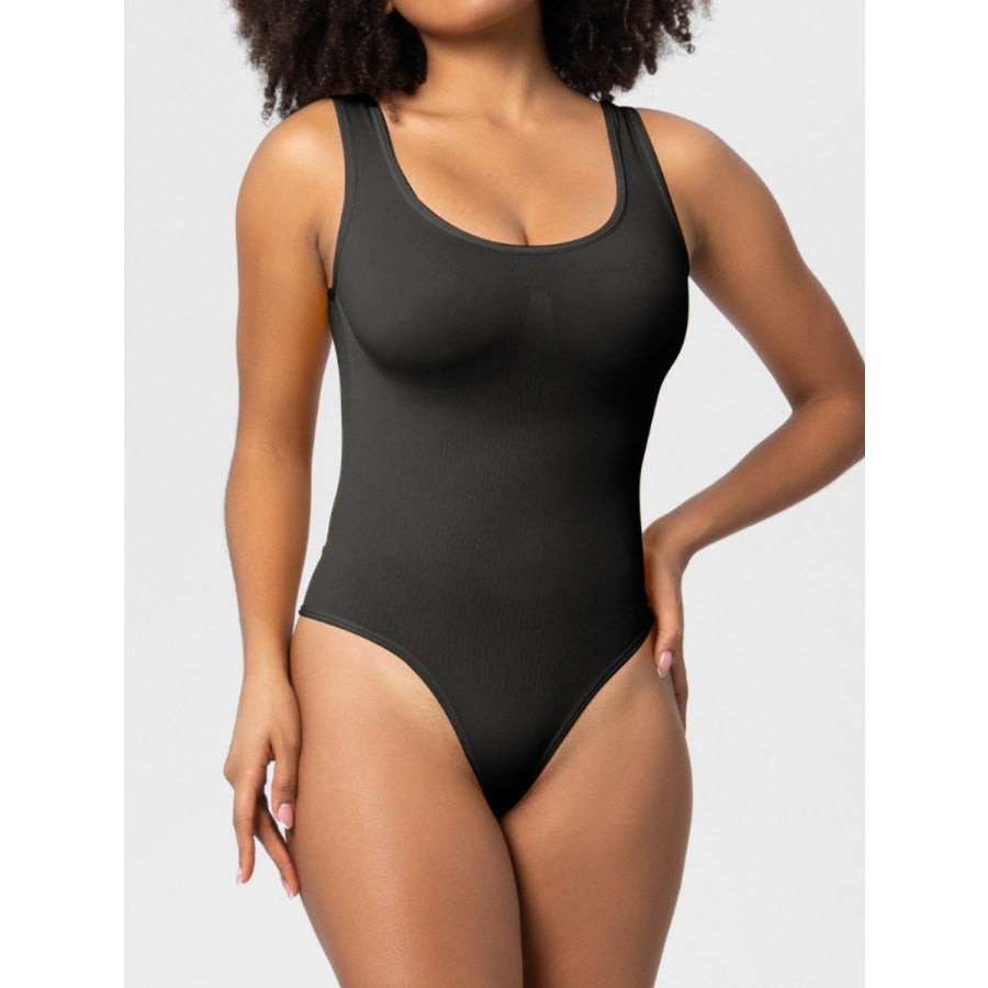 Scoop Neck Wide Strap Shaping Bodysuit Apparel and Accessories