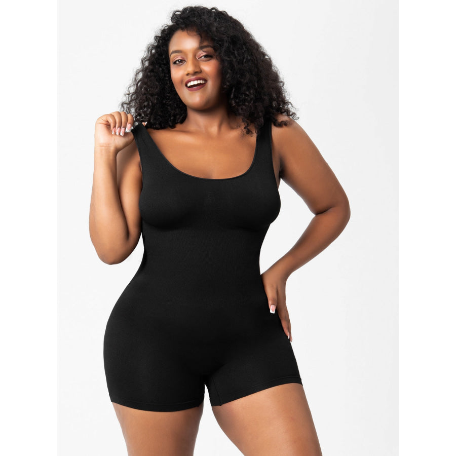 Scoop Neck Wide Strap Shaping Romper Apparel and Accessories