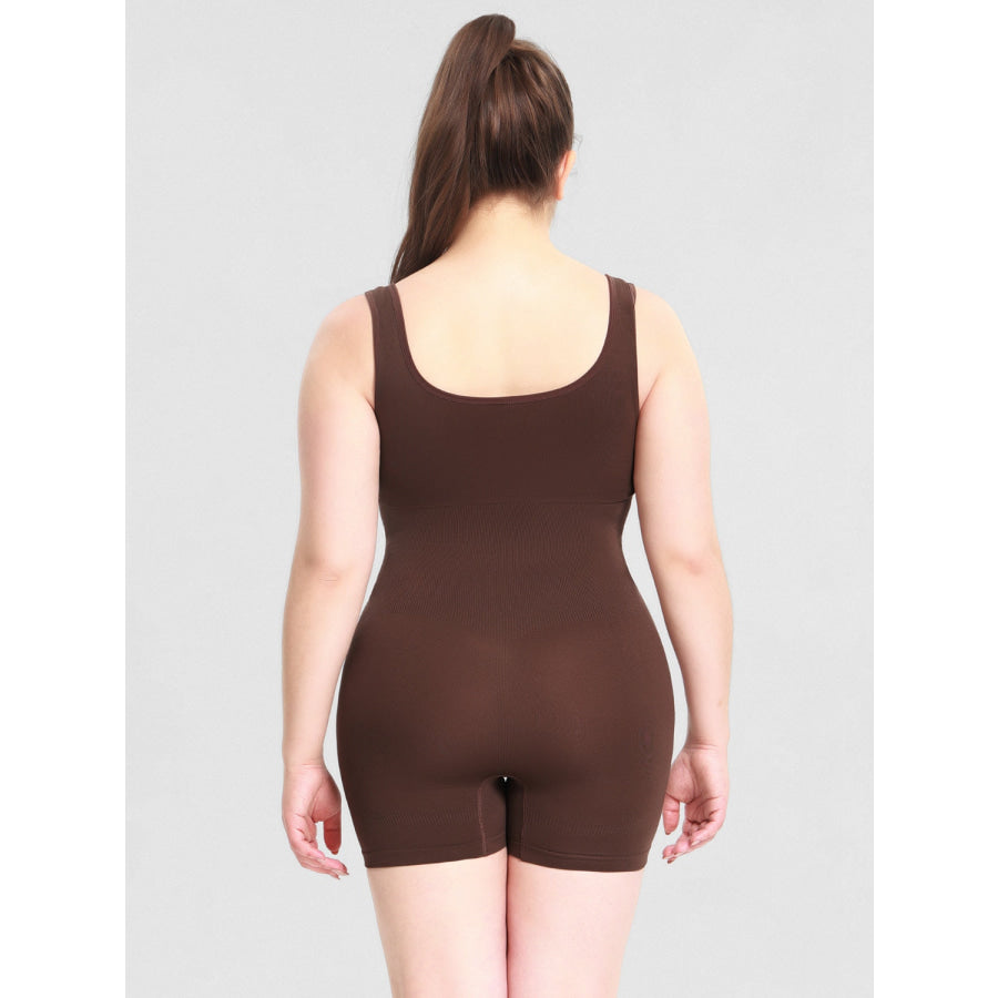 Scoop Neck Wide Strap Shaping Romper Apparel and Accessories