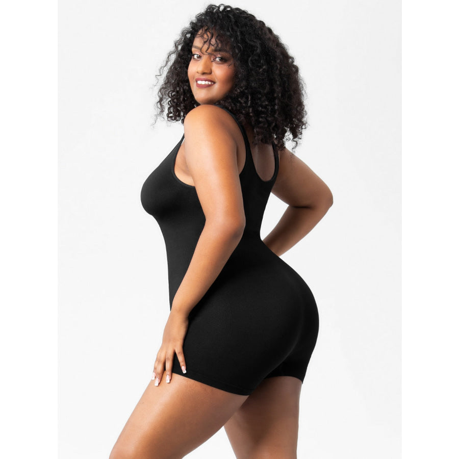 Scoop Neck Wide Strap Shaping Romper Apparel and Accessories